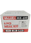 Value+ - Cutlery Kit / Meal Kit - 6pcs - White - F/K/TS/N/S&P - MK-610