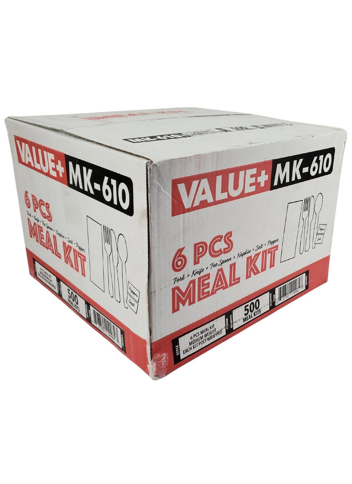 Value+ - Cutlery Kit / Meal Kit - 6pcs - White - F/K/TS/N/S&P - MK-610