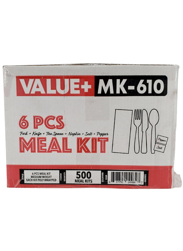 Value+ - Cutlery Kit / Meal Kit - 6pcs - White - F/K/TS/N/S&P - MK-610