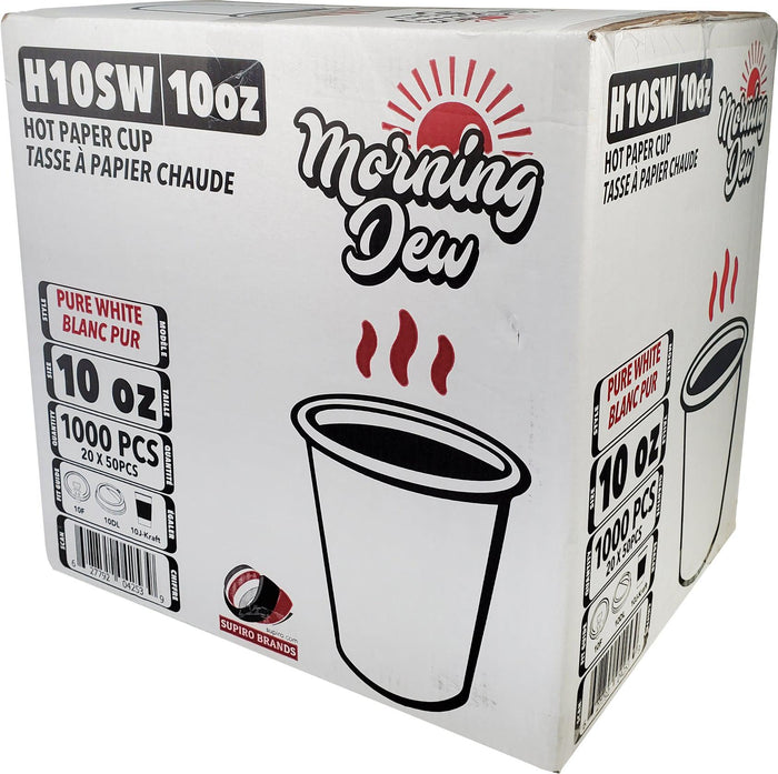 Morning Dew - 10oz Squat Hot Paper Cup - White - H10SW