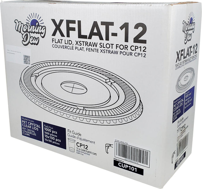 Morning Dew - X Slot Flat Lids - For 12oz Cup Only-92mm