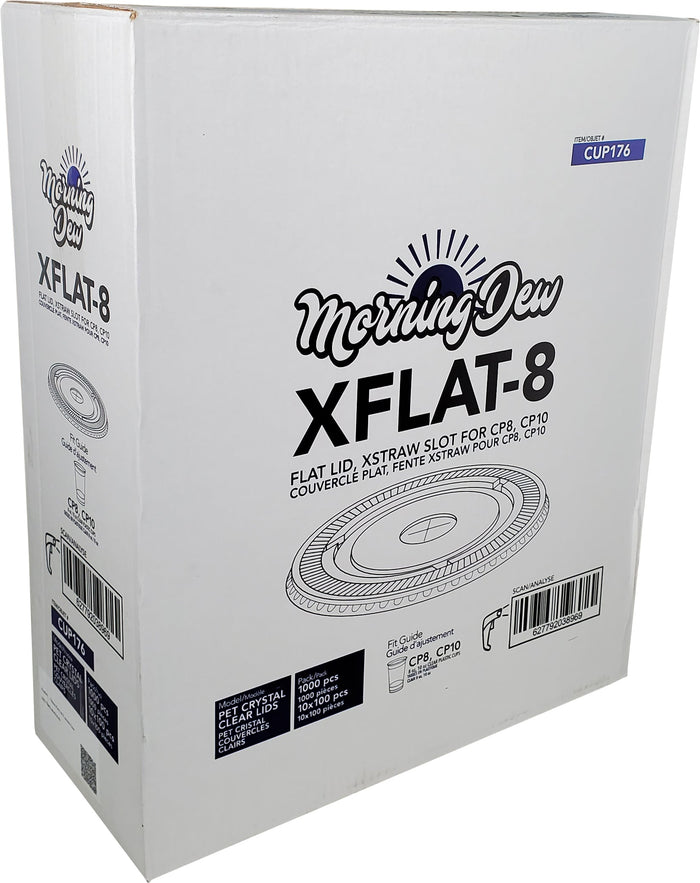 Morning Dew - Clear Flat Lid - 7-8-10oz XFLAT-8 - 78mm