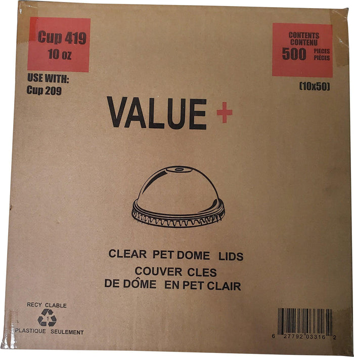 Value+ - Dome Lid For 9oz , 10oz Cup - 78mm