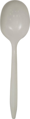Value+ - Plastic Soup Spoons - White - Bulk - B1004