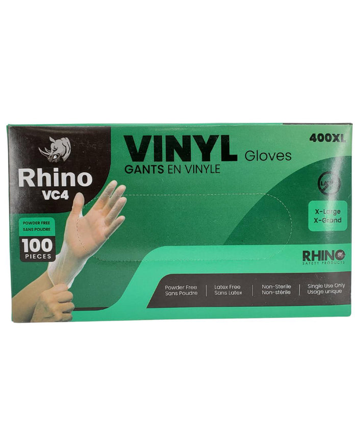 Rhino - VC4 - Clear Vinyl Gloves - Extra Large - 400XL