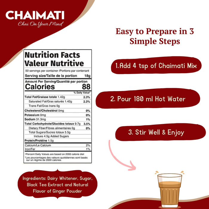 ChaiMati - Ginger Chai Latte - Instant Premix
