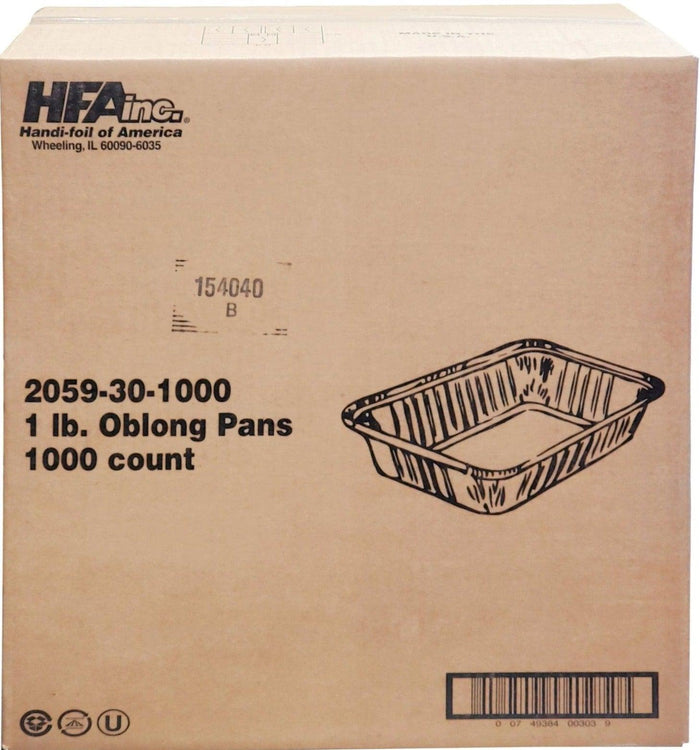 CLR - HFA - 1 lb Oblong Pan - Aluminium Tray - 2059-30-1000