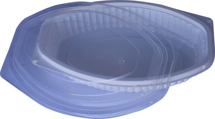 CLR - Value+ 24WC - Oval Container - 24oz - White w/Clear Lid