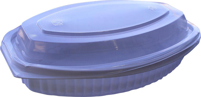 CLR - Value+ 24WC - Oval Container - 24oz - White w/Clear Lid