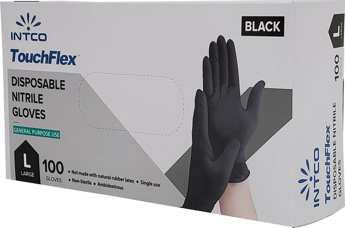 Touch Flex - Nitrile Gloves Exam - Black - Large