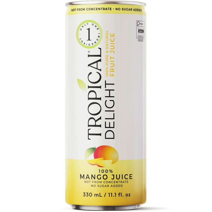 Tropical Delight 100% Mango Juice Cans (No Sugar Added) - 330mL