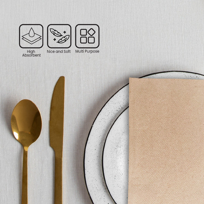 Mayfair - 1 ply Interfold Napkins 1/4 Fold - Kraft - INAP01K