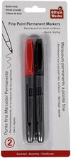 Office Works - 2-Pk Fine Point Permanent