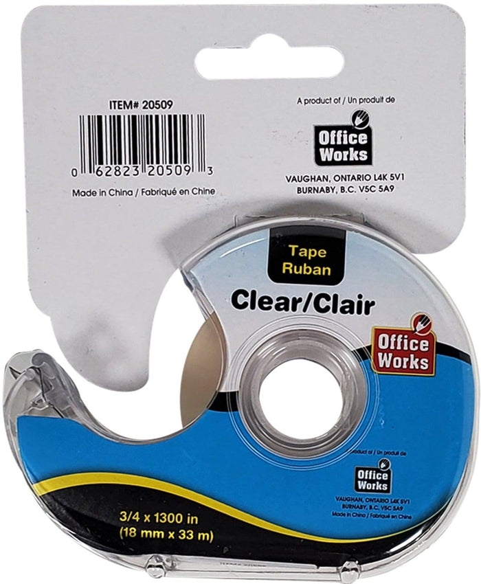 Office Works - Clear Tape w/Dispenser