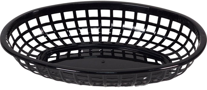 Plastic Oval Food Basket - Black/Brown/Red