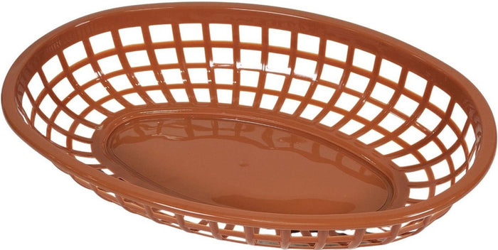 Plastic Oval Food Basket - Black/Brown/Red