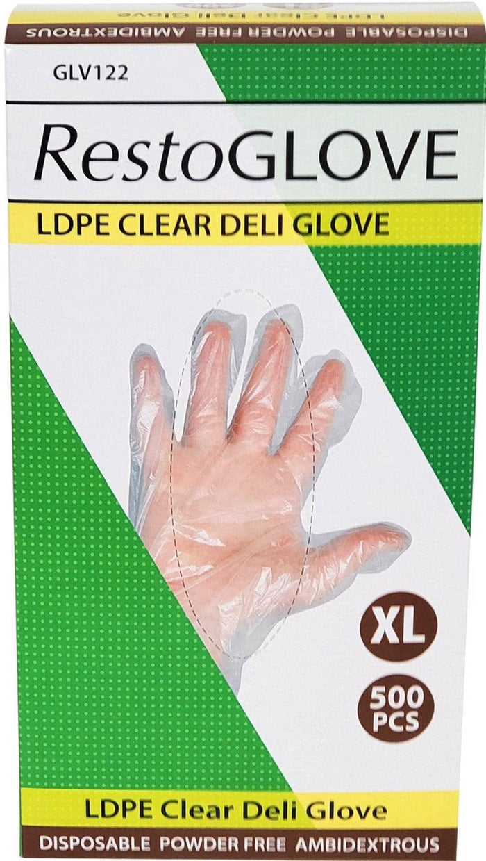 Stellar/RestoGlove - LDPE Clear Deli Glove - X Large