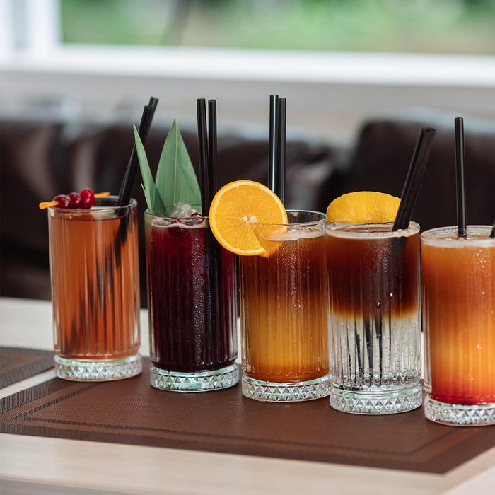 Value+ - 8'' - Black Plastic Straw - 6 mm