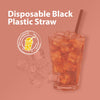Value+ - 8'' - Black Plastic Straw - 6 mm