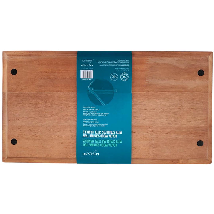 LeGourmet - Acacia Wood Serving Tray w/ Handle, 15.25x8.25
