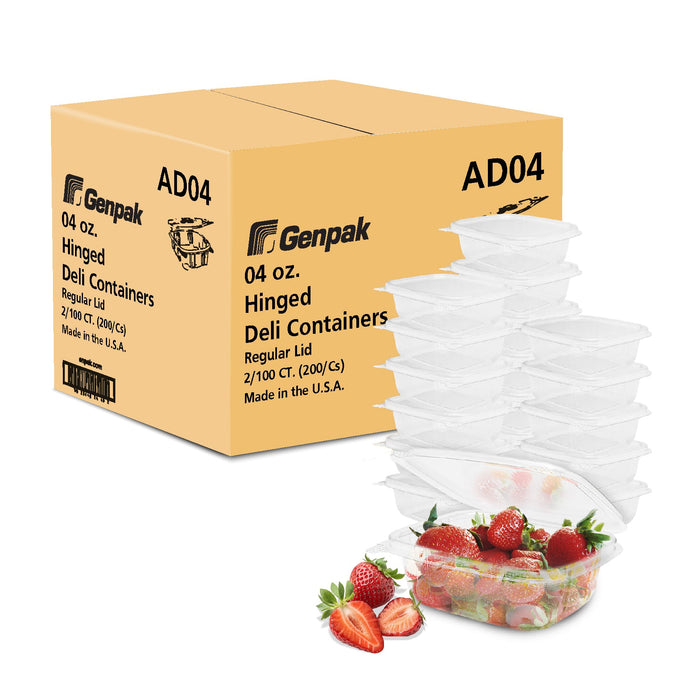 Genpak - Hinged Deli Container - Clear - 4oz - AD04