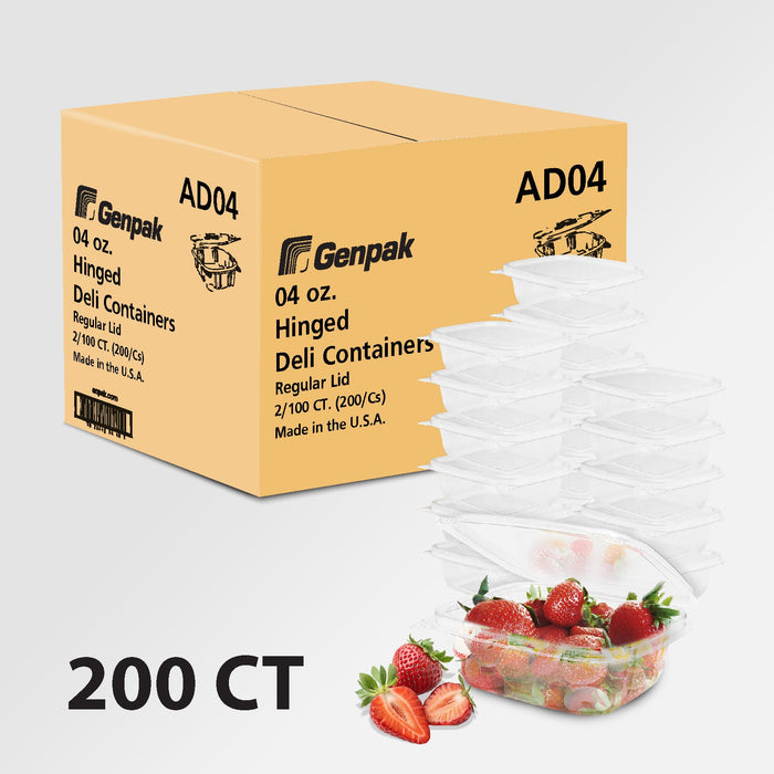 Genpak - Hinged Deli Container - Clear - 4oz - AD04