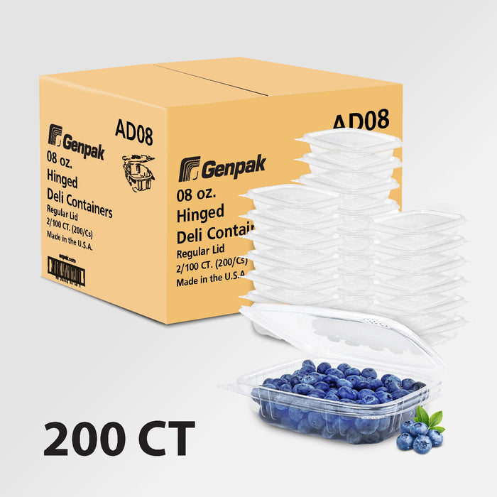 Genpak - Hinged Deli Container - Clear - 8oz - AD08
