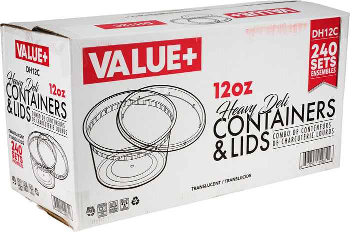Value+ - 12oz Round Deli Container w/Lids
