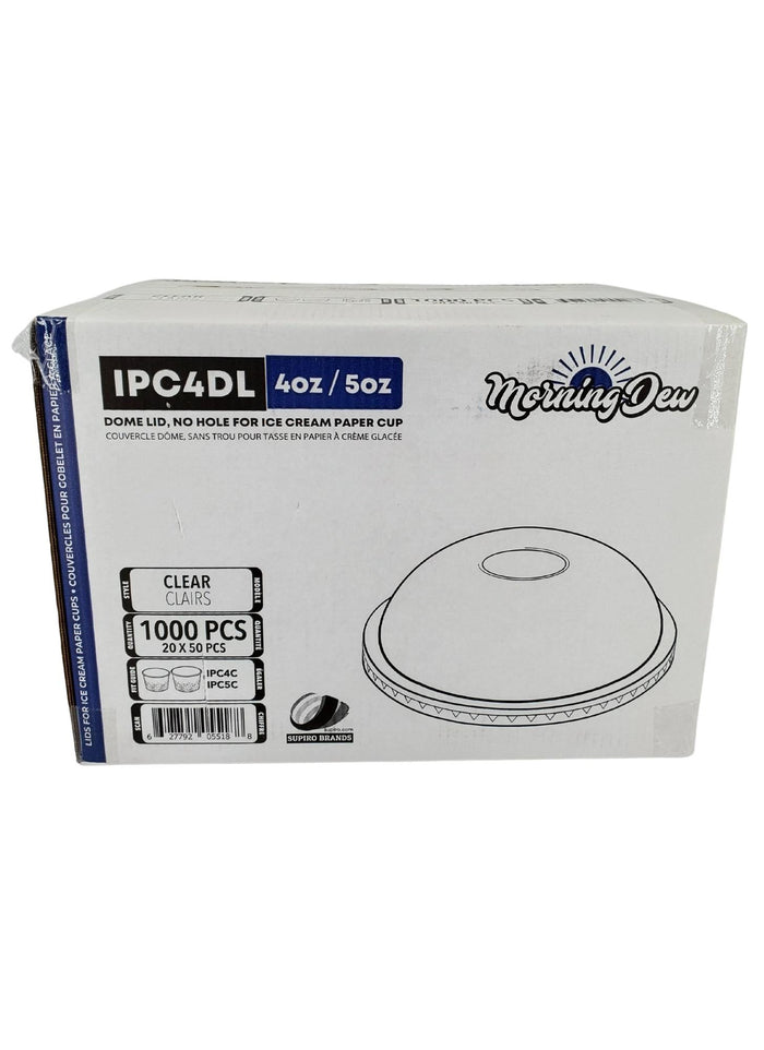 Morning Dew - Dome Lid for 4 / 5 oz Ice Cream Paper Cup - IPC4DL