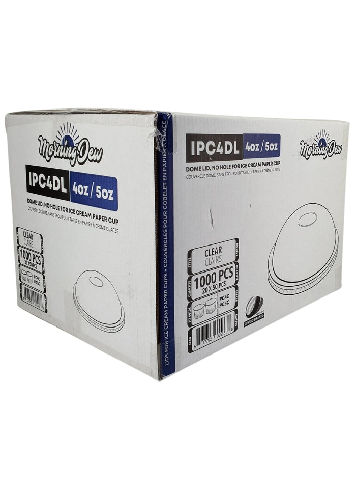 Morning Dew - Dome Lid for 4 / 5 oz Ice Cream Paper Cup - IPC4DL