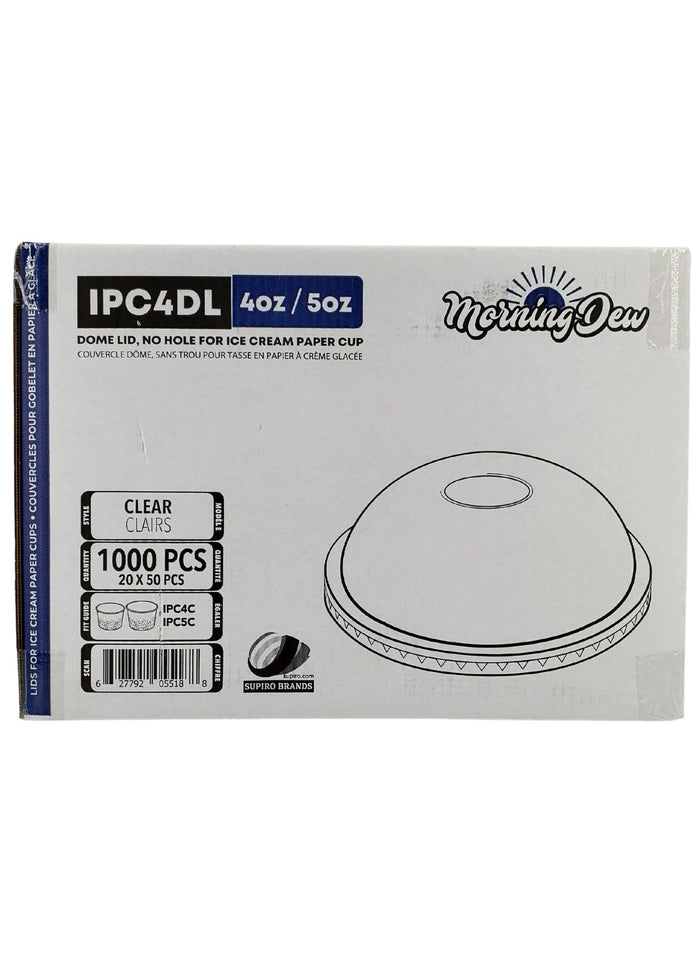 Morning Dew - Dome Lid for 4 / 5 oz Ice Cream Paper Cup - IPC4DL