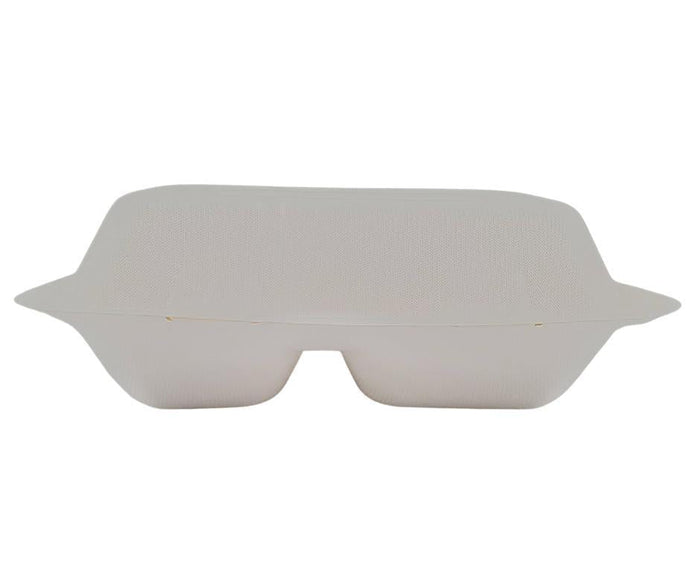 Eco-Craze - Bagasse Clamshell Container - 9X6 - 2 Comp