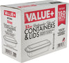 Value+ - 32oz Rectangular White Plastic Container