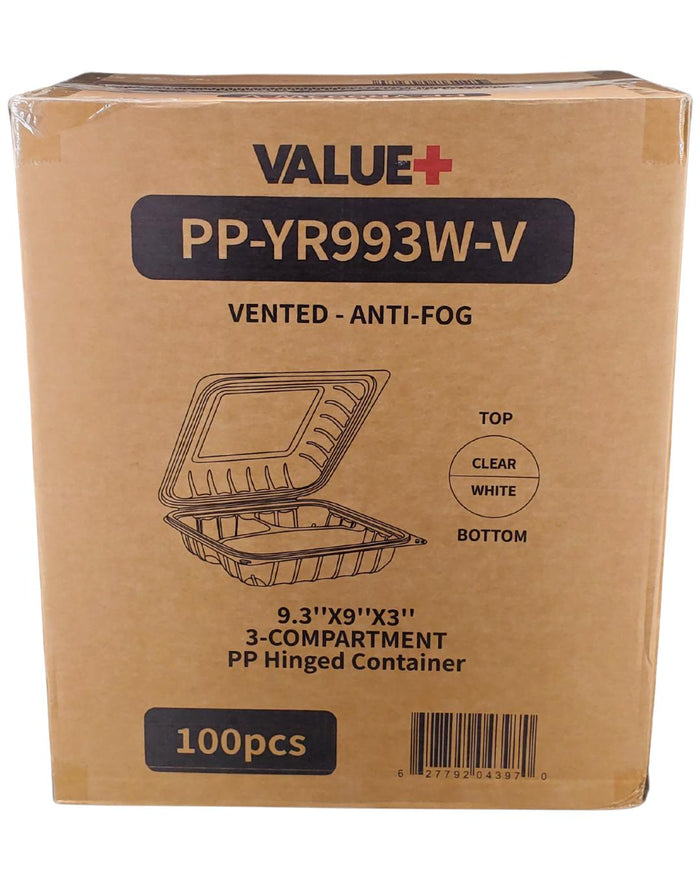 Value+ - YR993W-V - PP Hinged Cont. - 9.3x9x3