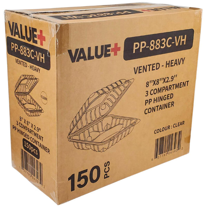 Value+ - PP-883C-VH Premium Food Container 8x8x2.9