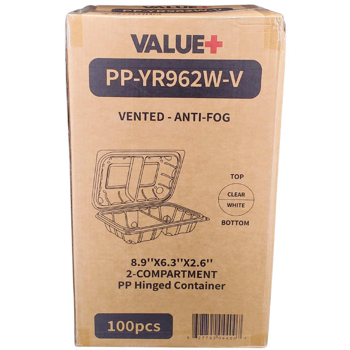 Value+ - YR962W-V - PP Hinged Cont. - 8.9x6.3x2.6