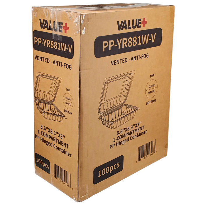 Value+ - YR881W-V - PP Hinged Cont. - 8.6x8.3x3