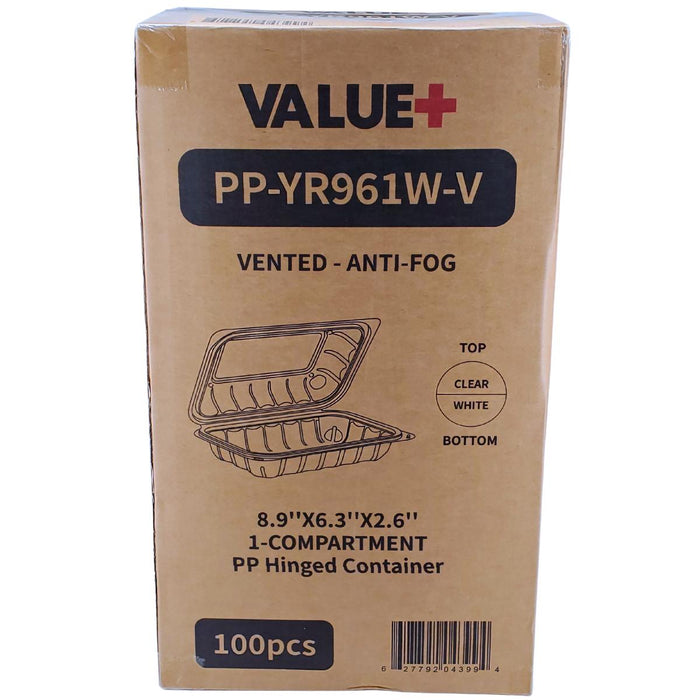 Value+ - YR961W-V - PP Hinged Cont. - 8.9x6.3x2.6