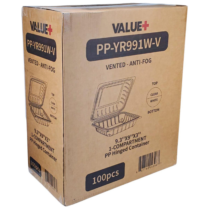 Value+ - YR991W-V - PP Hinged Cont. - 9.3x9x3