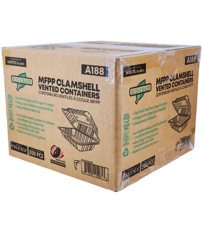 Eco-Craze - MFPP Clamshell Vented Cont. - 9