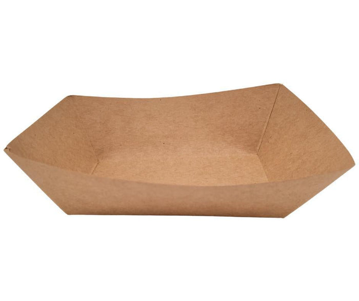 Eco-Craze PFT100-K #100 1 lb Kraft Paper Food Tray