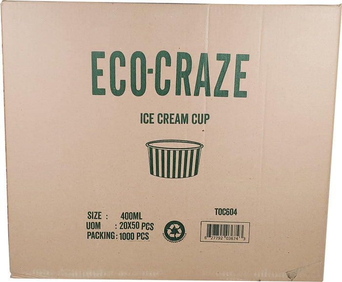 Eco-Craze - 400ml Ice Cream Paper Cups