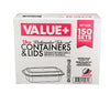 Value+ - 16oz Rectangle Plastic Container - White