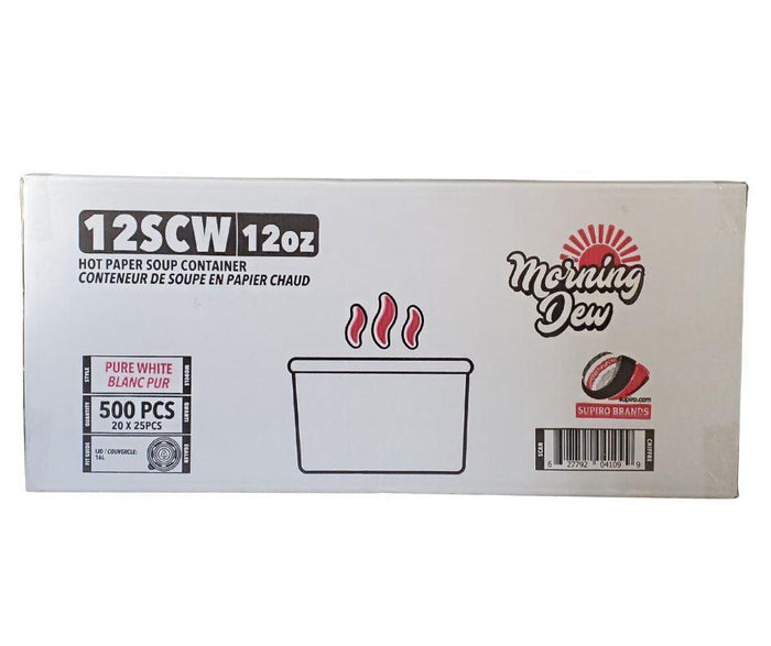 Morning Dew - 12 oz Paper Soup Container - White - 12SCW