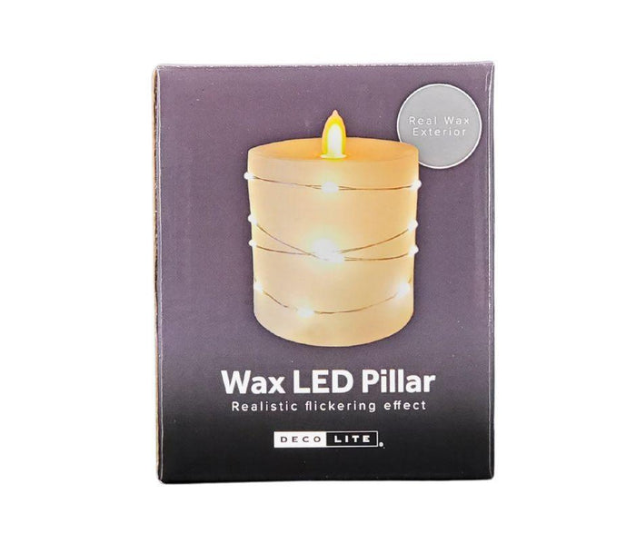 Deco Lite - LED Pillar w/String Lights - 3x3.1