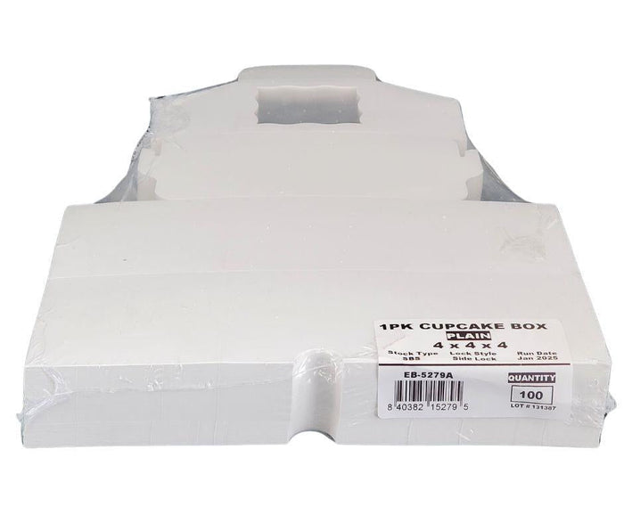 VSO - EB - Cup Cake Box with Window - White - 4x4x4