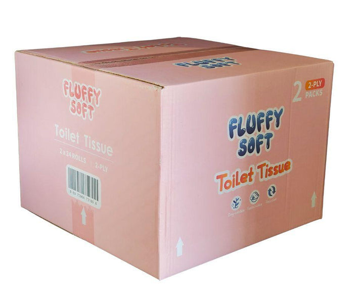 Fluffy Soft - Toilet Tissue - 2 ply - White
