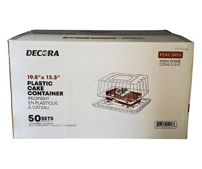 Decora - Plastic Cake Box Clear - Combo - 19.8''x15.2''