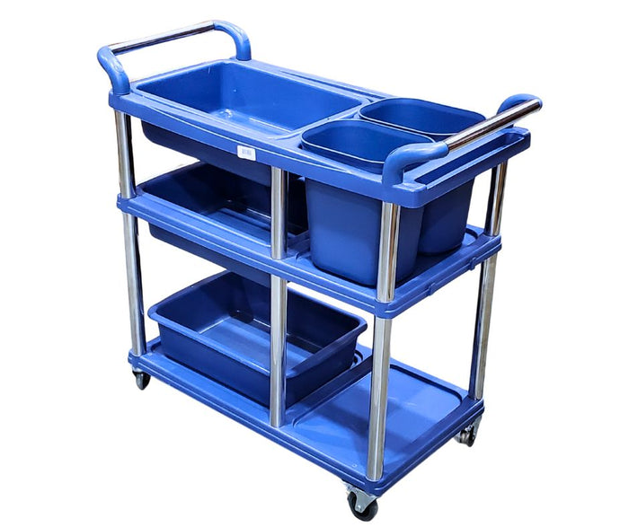 Multi Purpose Plastic Cart w/5 Bins - Blue - 771