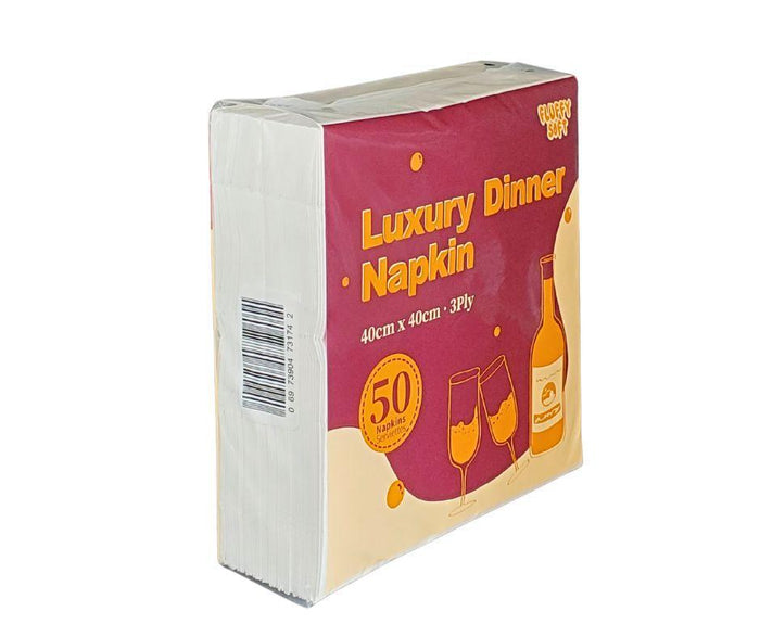 Fluffy Soft – Luxury Dinner Napkins - 3 ply - White